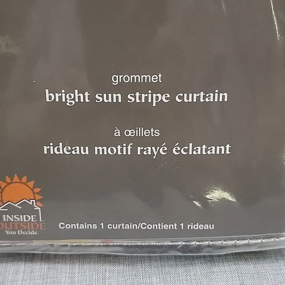Pier 1 Imports NWT 2X Bright Sun Stripe Curtains Grommet Set 50 X 108 in